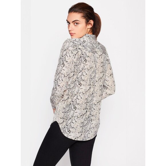 Womens Size Large Equipment Femme Slim Signature Silk Shirt in Snakeskin Print - Picture 3 of 7